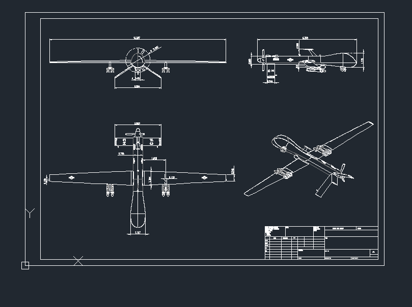 MQ-1_Predat無人機cad圖紙dwg圖紙